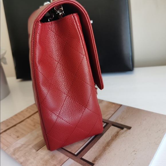 Chanel Single Flap Jumbo Caviar Red - Picture 3 of 8